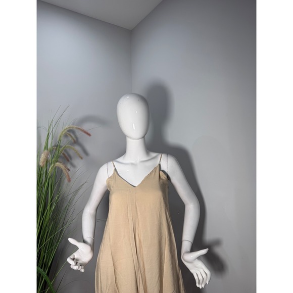 Commense Double Layers V-neck Long Dress color Apricot size S - Picture 9 of 15